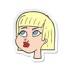 sticker of a cartoon female face
