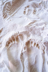 Footprints on the beach