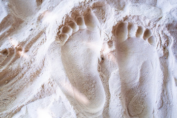 Footprints on the beach