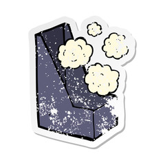 retro distressed sticker of a cartoon office file