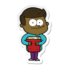 sticker of a cartoon happy man