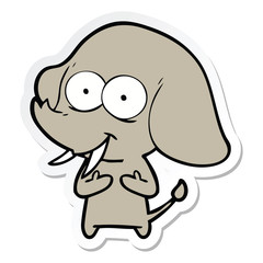 sticker of a happy cartoon elephant
