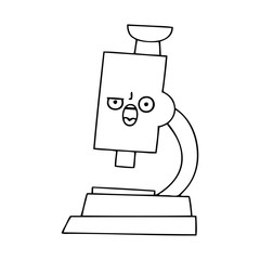 line drawing cartoon microscope
