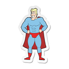 sticker of a cartoon superhero