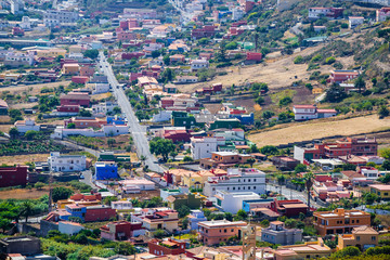 Stunning view of the city  San Cristóbal de La Laguna from the viewpoint Mirador De Jardina....