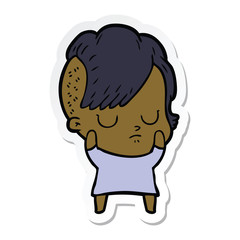 sticker of a cartoon woman