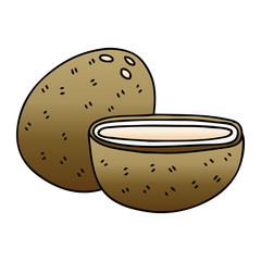 quirky gradient shaded cartoon coconut