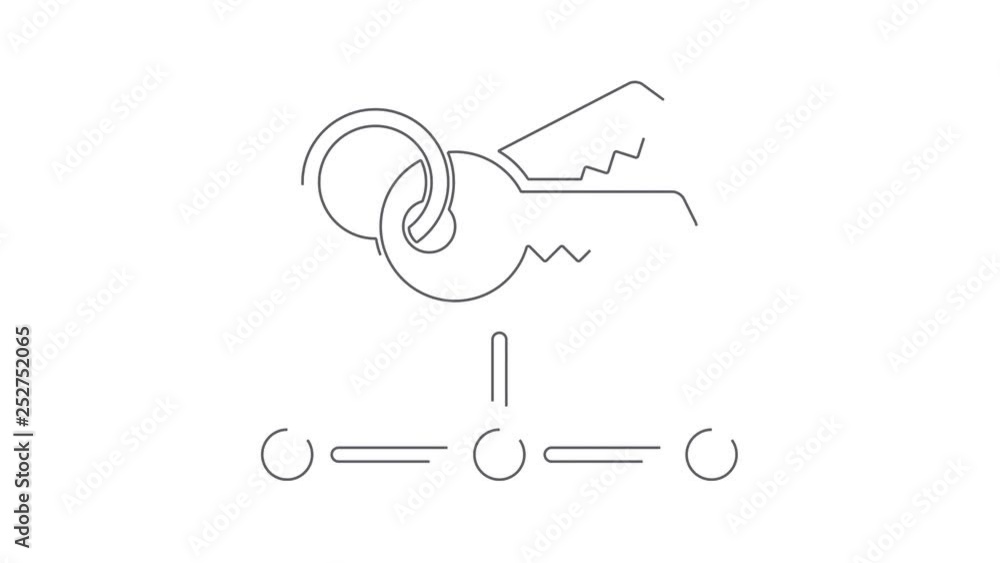 Poster network password key animated linear symbol icon 4k