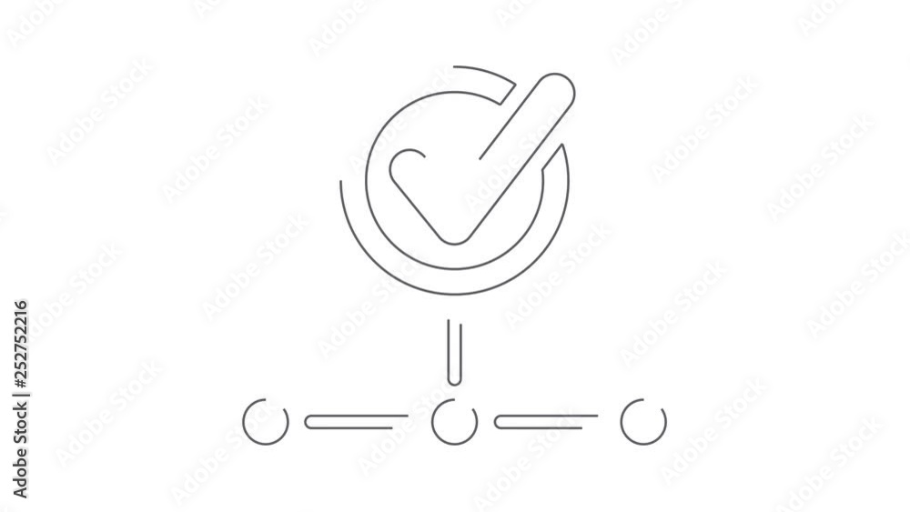 Poster network check animated linear symbol icon 4k