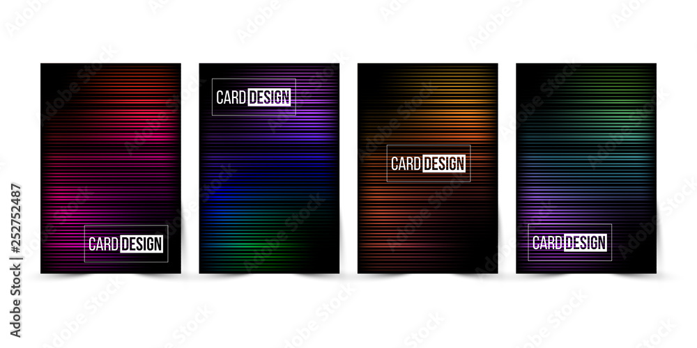 Wall mural abstract gradient striped trendy color background set