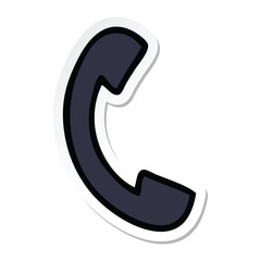 sticker of a cute cartoon telephone handset
