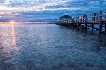 Sunrise Flare Ocean Pier