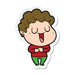 Obraz premium sticker of a laughing cartoon man