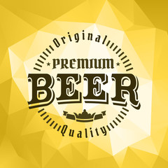 Beer brewery label logo on ice background