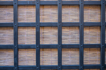 Japanese style wall with tatami mat liked