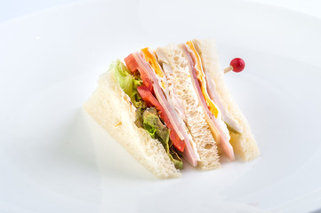 Sandwich on white background
