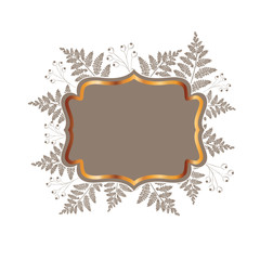 frame with plants and herbs isolated icon