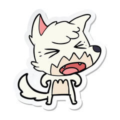 sticker of a angry cartoon fox