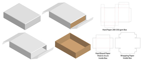 Box packaging die cut template design. 3d mock-up