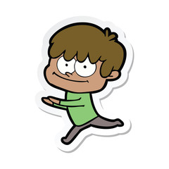 sticker of a happy cartoon man