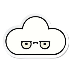 Fototapeta na wymiar sticker of a cute cartoon cloud