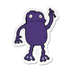 sticker of a cartoon poisonous frog