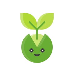 Sapling vector, Isolated Spring season flat icon