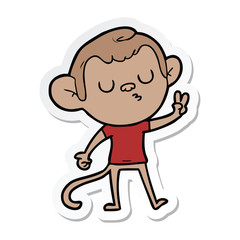 sticker of a cartoon monkey