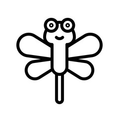 Dragonfly vector, Isolated Spring season line icon