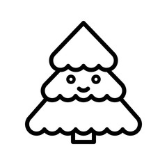 Pine vector, Isolated Spring season line icon