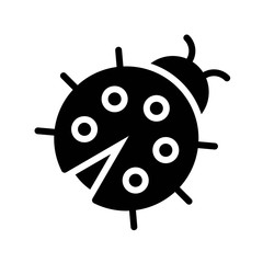 Ladybug vector, Isolated Spring season solid icon
