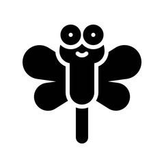 Obraz premium Dragonfly vector, Isolated Spring season solid icon