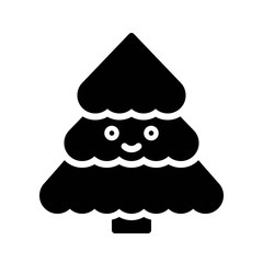 Pine vector, Isolated Spring season solid icon
