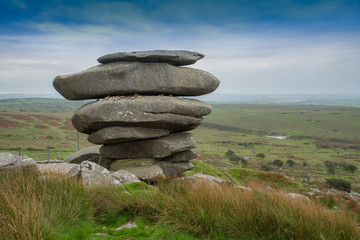 The Cheeswring, a natural rock formation on Stowe's Hill in the Bodmin Moor near Minions in Cornwall.