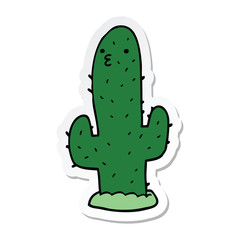 sticker of a cartoon cactus