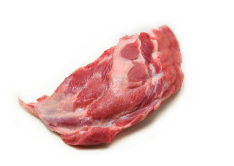 Fresh raw pork ribs bone isolated on white background