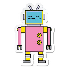 sticker of a cute cartoon robot