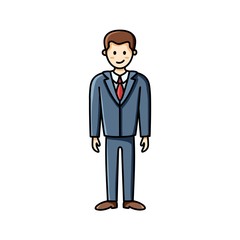 Business man flat icon. Clip art piece. Infographic element. Vector character