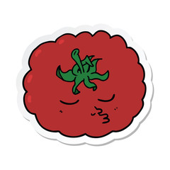 sticker of a cartoon tomato