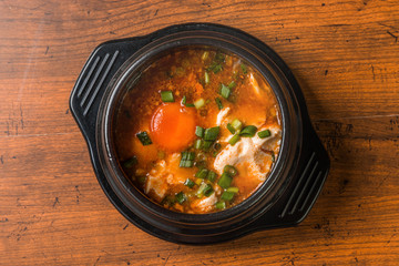 スンドゥブ 豆腐チゲ 韓国のグルメkimchi sundubu-jjigae Korean food