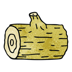 quirky hand drawn cartoon wooden log