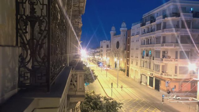 view from the window to Damascus Street (Syria) time-lapse