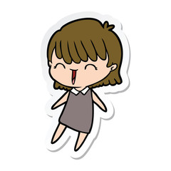 sticker of a cartoon woman