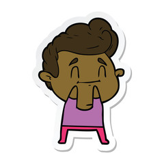 sticker of a happy cartoon man