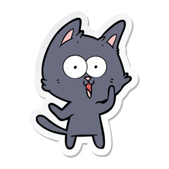 sticker of a funny cartoon cat