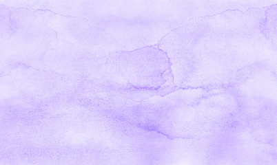 Light grunge purple watercolor paint hand drawn illustration with paper grain texture for aquarelle design. Abstract ink violet gradient violet water color artistic brush paint splash background - 252759899
