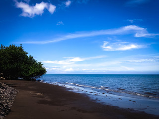 Serenity Rural Beach Scenery Of Labuhan Aji Beach At Temukus Village, North Bali, Indonesia