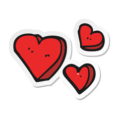 sticker of a cartoon hearts