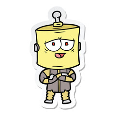 sticker of a cartoon robot