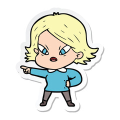 sticker of a cartoon stressed woman